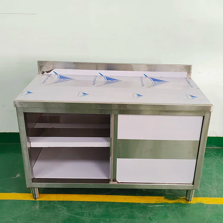 Commercial Stainless Steel  Cabinet  with Open Shelves- Durable and Organized Storage Solution for Professional Spaces