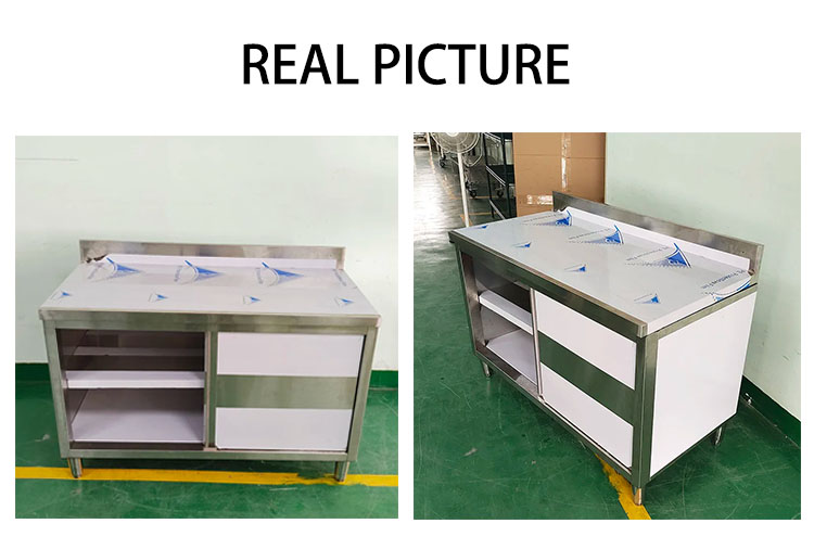 Commercial Stainless Steel  Cabinet  with Open Shelves- Durable and Organized Storage Solution for Professional Spaces