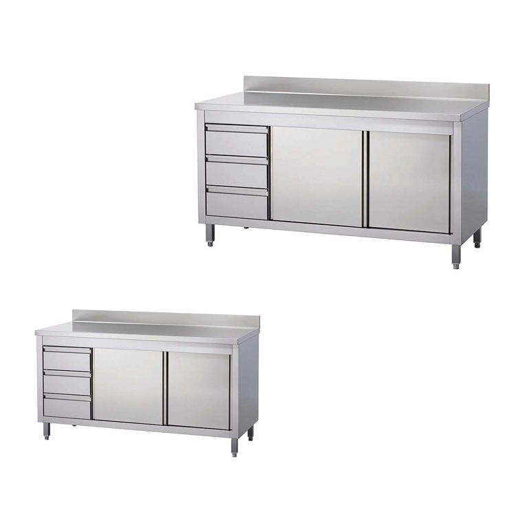 Commercial Stainless Steel Workbench with Cabinet and Drawers – Hygienic and Organized Storage for Kitchens and Workspaces